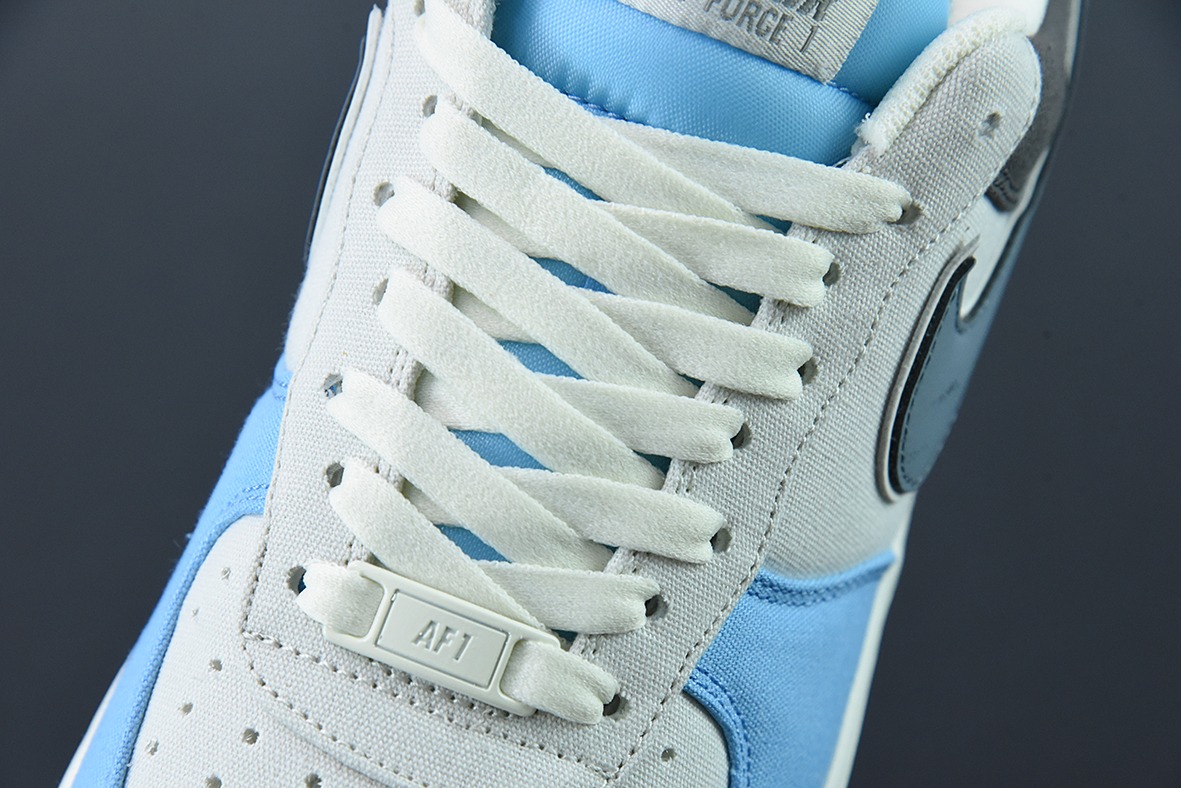 NK Air Force 1 '07  浅蓝布面空军一号低帮休闲板鞋 货号：DG2296-024