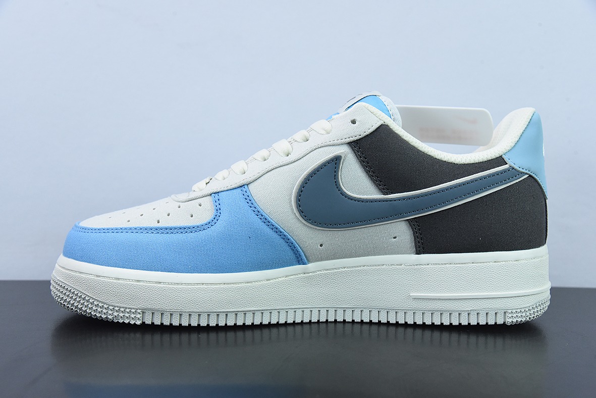NK Air Force 1 '07  浅蓝布面空军一号低帮休闲板鞋 货号：DG2296-024