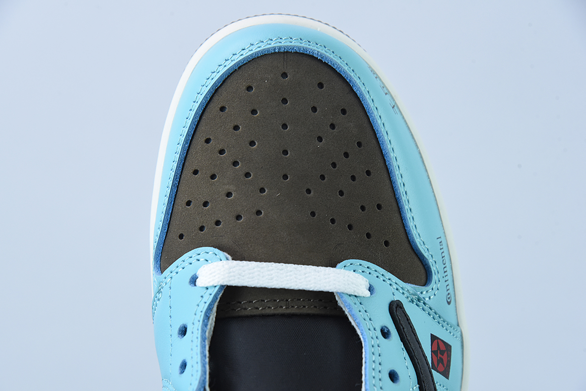 Travis Scott x Air Jordan 1 Low  灰黑蓝/千斤顶倒钩低帮 货号：DM7866-009