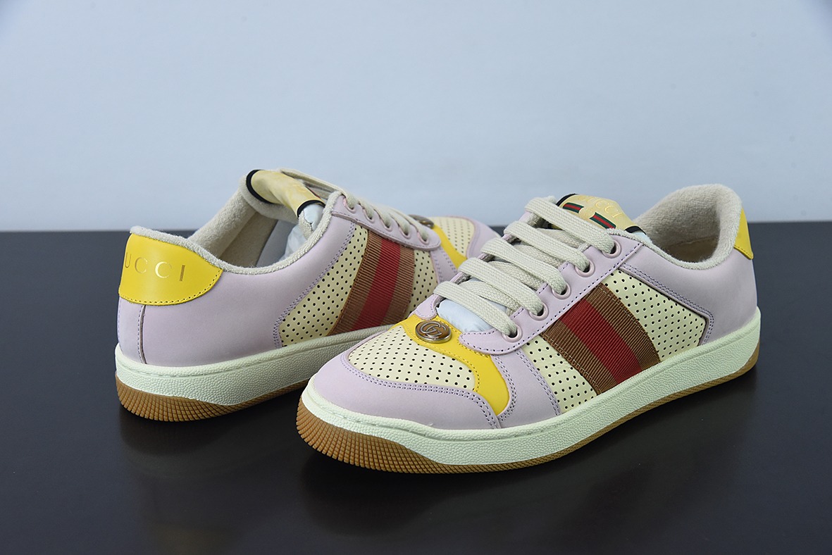 Gucci Distressed Screener sneaker古驰小脏鞋系列 经典原型复古百搭做旧老爹板鞋