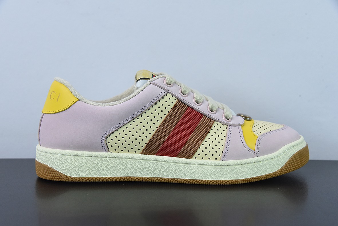 Gucci Distressed Screener sneaker古驰小脏鞋系列 经典原型复古百搭做旧老爹板鞋