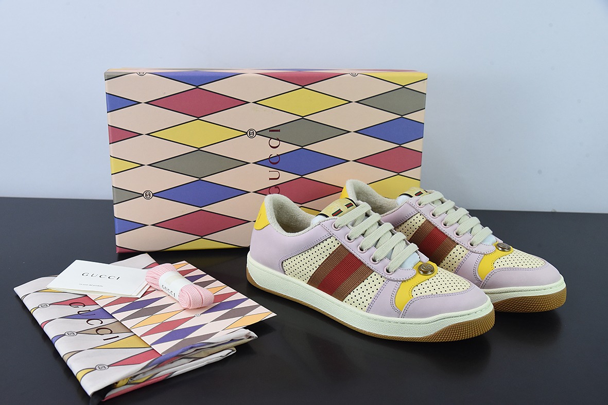 Gucci Distressed Screener sneaker古驰小脏鞋系列 经典原型复古百搭做旧老爹板鞋