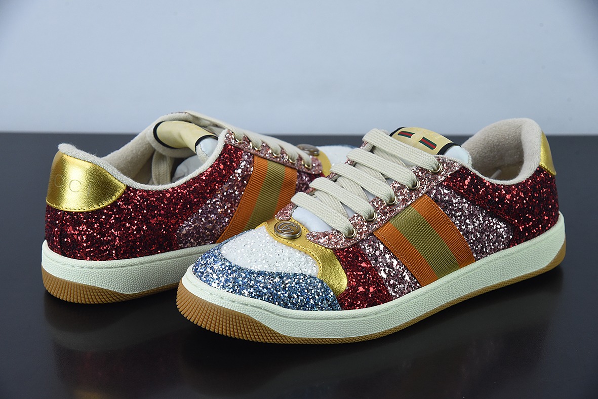 Gucci Distressed Screener sneaker古驰小脏鞋系列 经典原型复古百搭做旧老爹板鞋