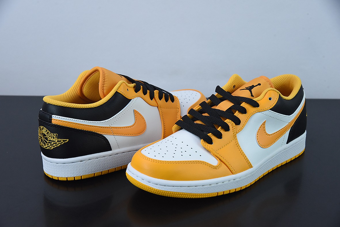 Air Jordan AJ1 Low 低帮系列 黑白黄出租车低帮休闲男士板鞋 553558-701