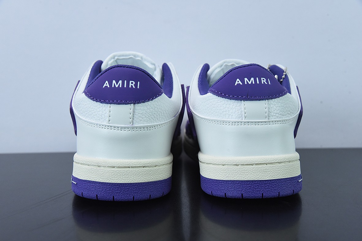 埃米尔 AMIRI Skel Top Hi Sneakers 骨骼低帮板鞋 白紫