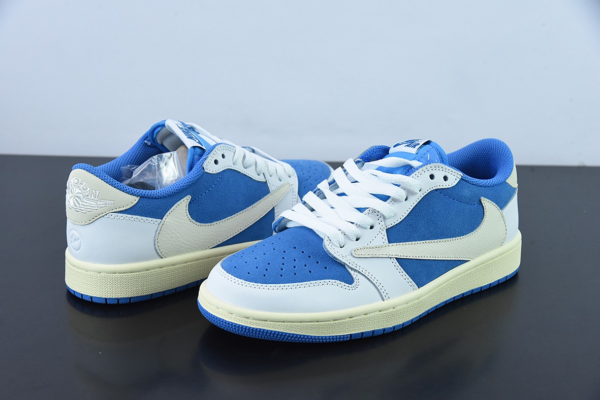 Fragment x Travis Scott x Air Jordan 1 Low 三方联名倒钩低帮休闲板鞋原盒出货货号:CQ4277 212