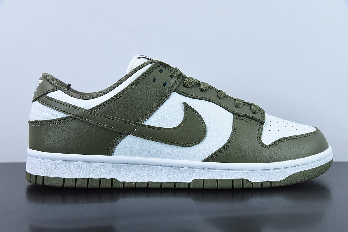 Nike Dunk Low “Medium Olive” 白橄榄绿低帮休闲板鞋  货号：DD1503-120