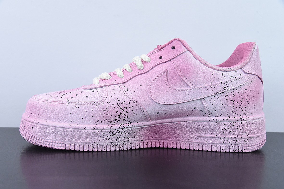 Chrome Hearts X AIR FORCE 1 克罗心联名空军一号 做旧泼墨 “粉” 率先出货 做旧十字架 货号:CW2288-111