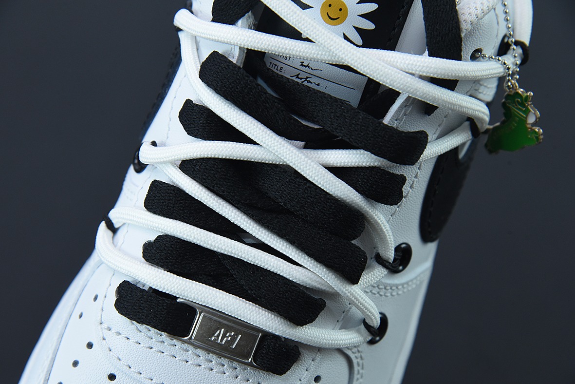 Nike Air Force 1 Low 笑脸绑带创意定制空军一号低帮运动休闲板鞋 货号:CW2288-111