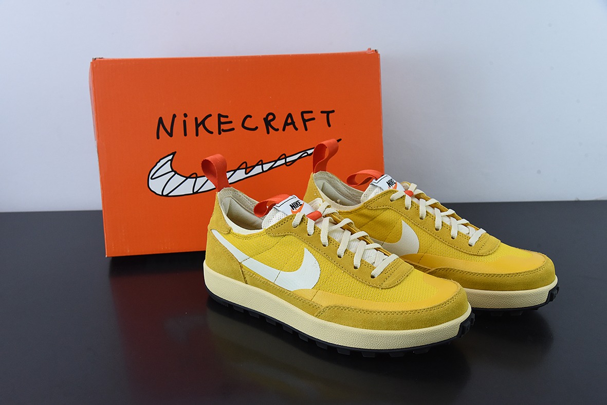 Tom Sachs x Craft General Purpose Shoe"Yellow"宇航员4.0通用系列低帮经典复古休闲运动板鞋“月球土黄白红”DA6672-700