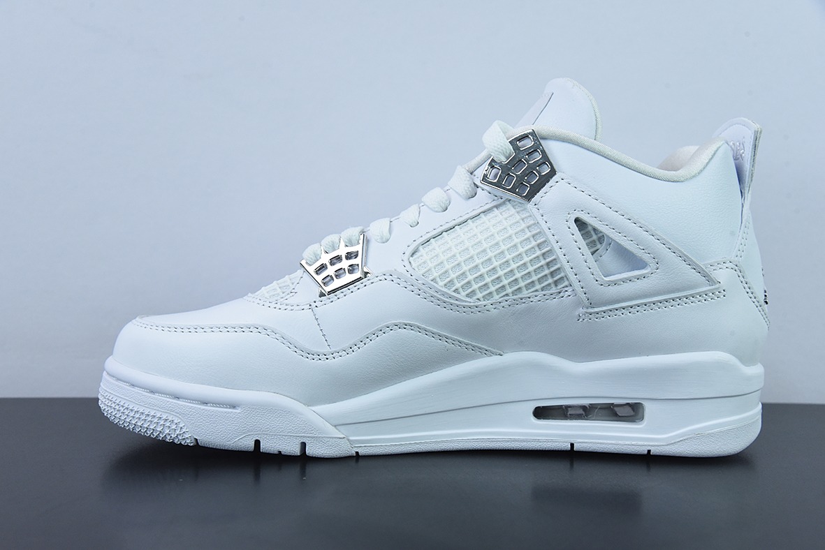 Air Jordan 4 Pure Money AJ4 乔4白银 纯白 白猫低帮休闲板鞋 308497-100