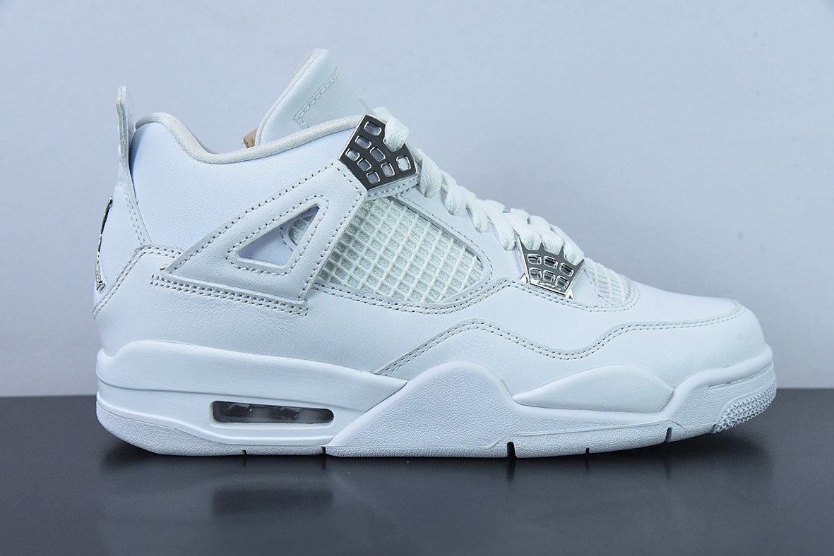 Air Jordan 4 Pure Money AJ4 乔4白银 纯白 白猫低帮休闲板鞋 308497-100