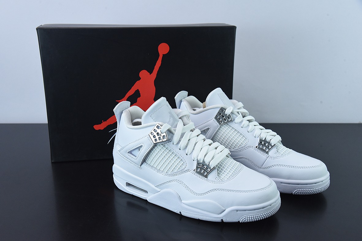 Air Jordan 4 Pure Money AJ4 乔4白银 纯白 白猫低帮休闲板鞋 308497-100