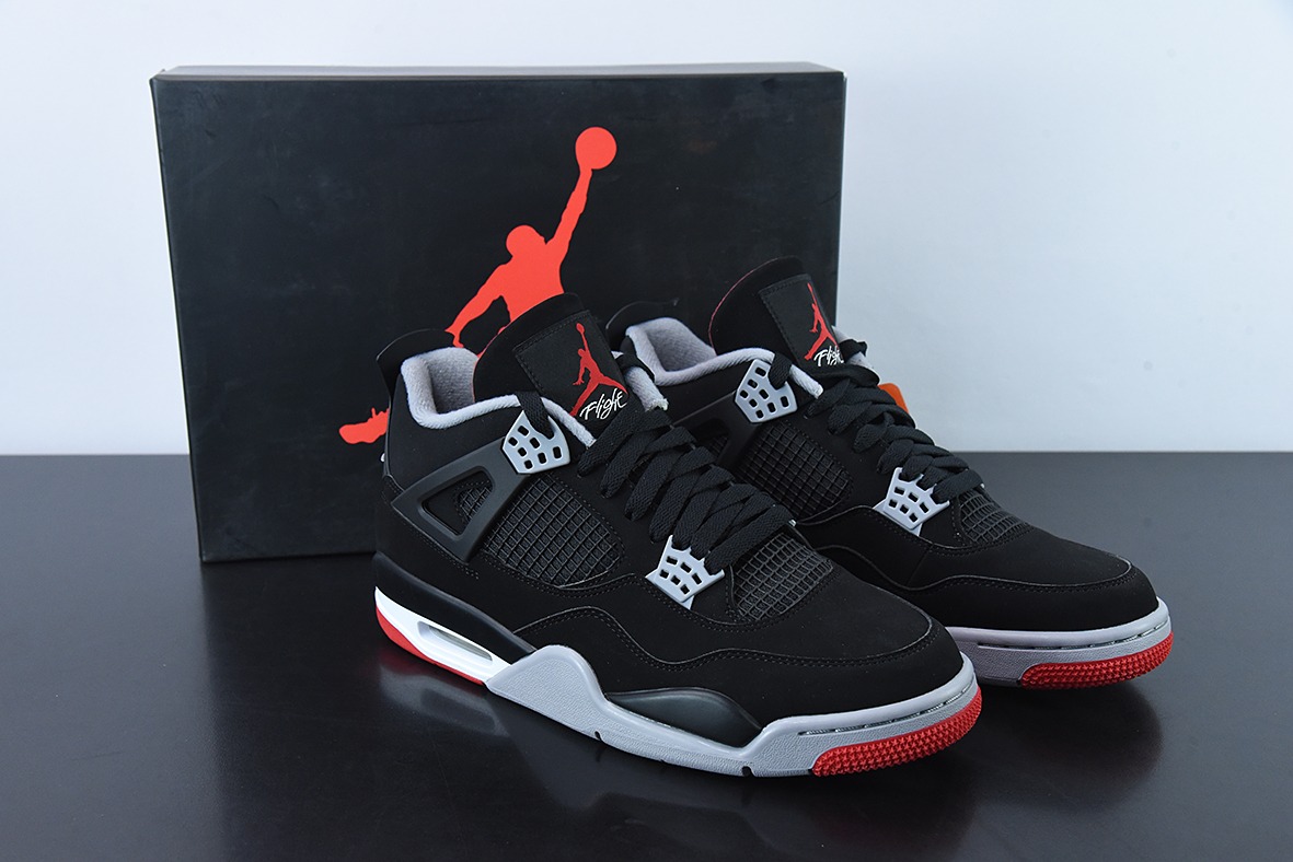 Air Jordan 4 AJ4 乔丹4代篮球鞋/黑红 公牛低帮男子篮球鞋 尺码：308497-060
