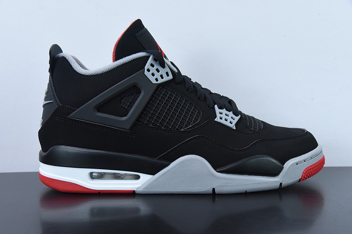 Air Jordan 4 AJ4 乔丹4代篮球鞋/黑红 公牛低帮男子篮球鞋 尺码：308497-060