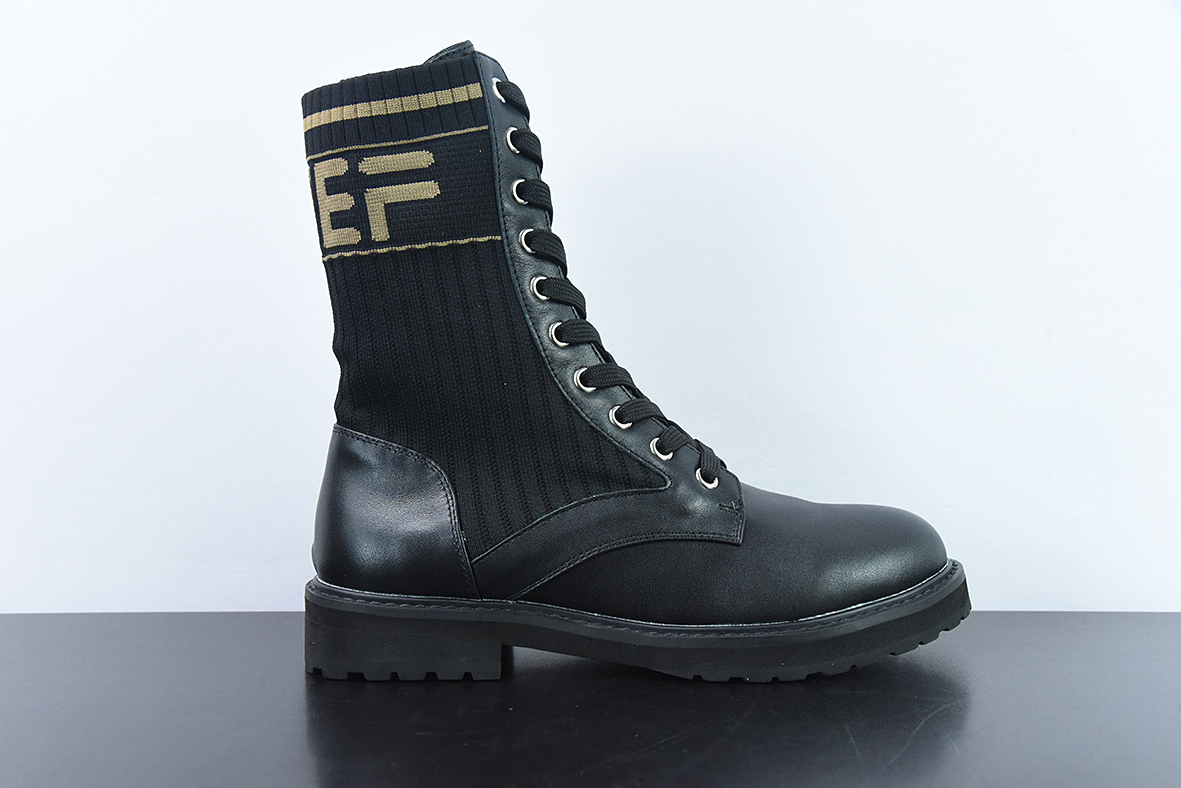 Fendi 芬迪 针织弹力马丁靴