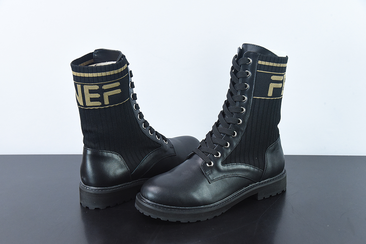 Fendi 芬迪 针织弹力马丁靴