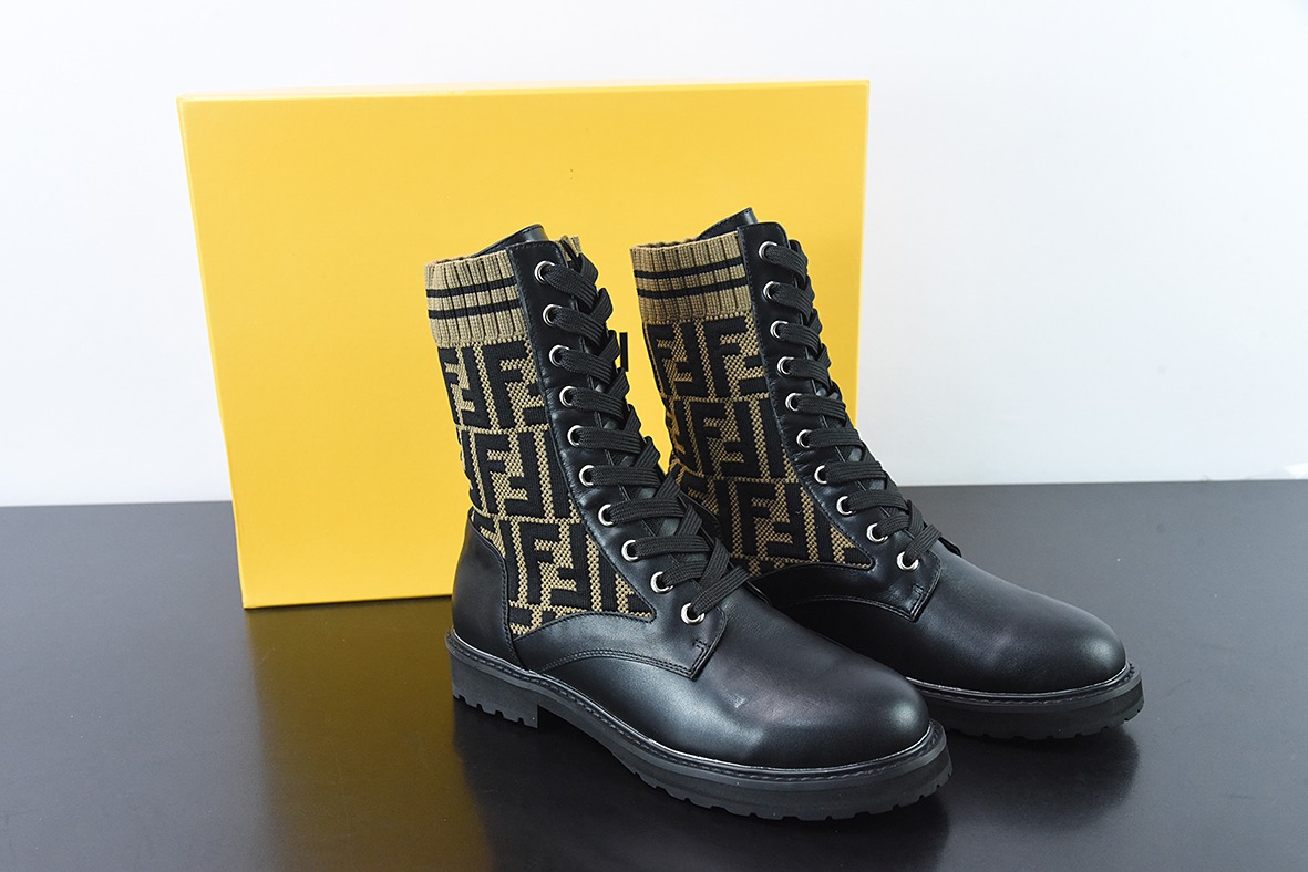 Fendi  芬迪  针织弹力马丁靴