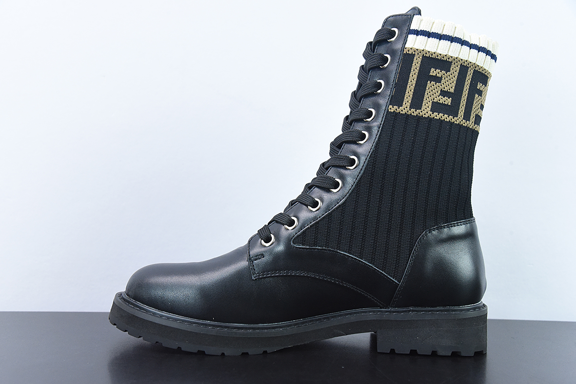 Fendi 芬迪 针织弹力马丁靴