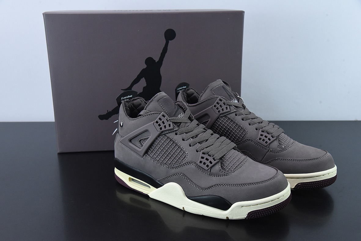 A Ma Maniére x Air Jordan 4 "Violet Ore" AJ4 乔4联名款 酒红色男士运动鞋货号: DV6773-220