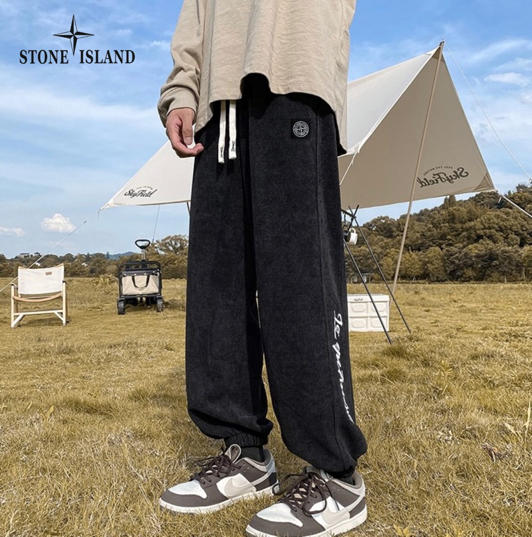 120 STONE ISLAND石头岛22ss新款两色高品质万针刺绣条纹休闲运动裤