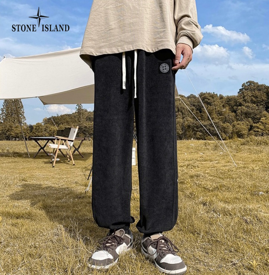 120 STONE ISLAND石头岛22ss新款两色高品质万针刺绣条纹休闲运动裤