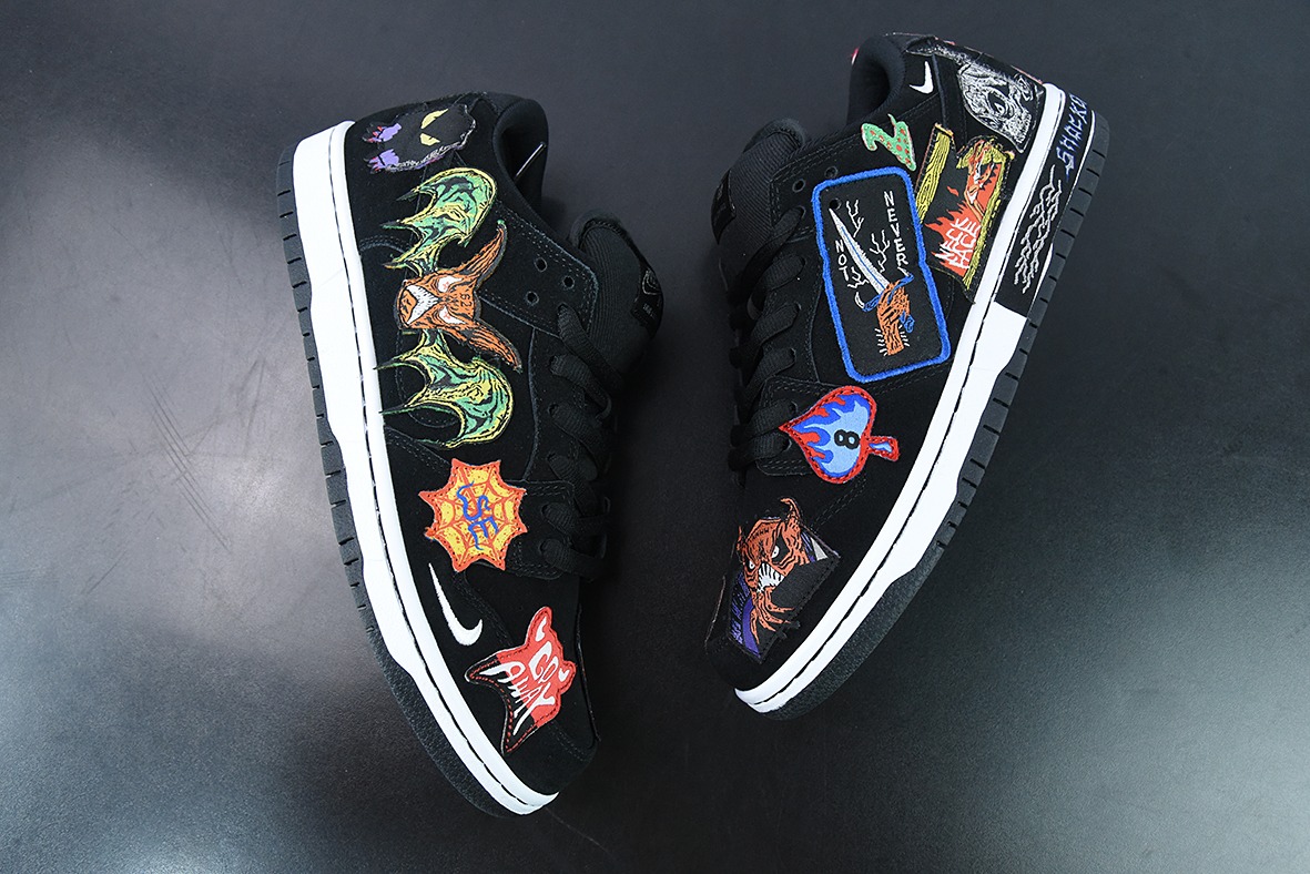 Neckface x Nike SB Dunk Low"Halloween"扣篮系列低帮休闲运动滑板板鞋“黑彩噩梦补丁”DQ4488-001