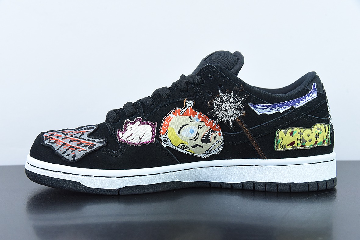 Neckface x Nike SB Dunk Low"Halloween"扣篮系列低帮休闲运动滑板板鞋“黑彩噩梦补丁”DQ4488-001