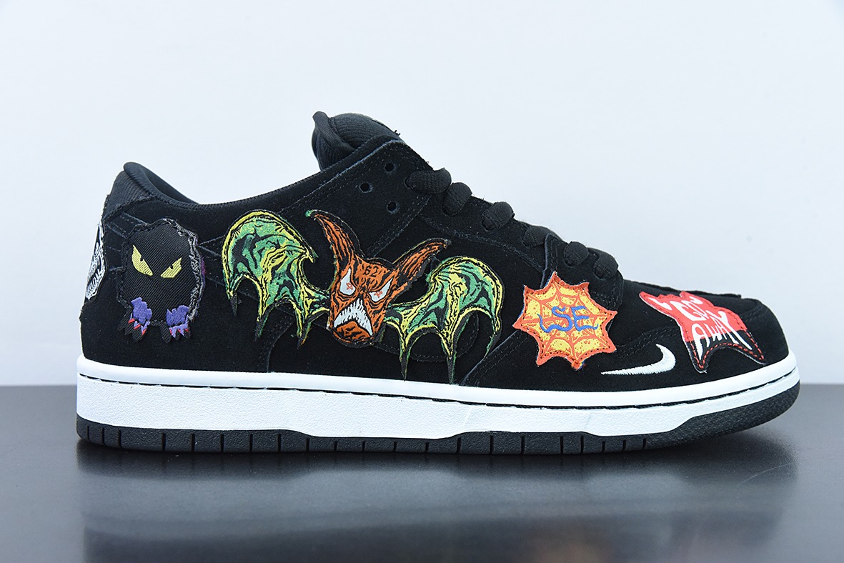 Neckface x Nike SB Dunk Low"Halloween"扣篮系列低帮休闲运动滑板板鞋“黑彩噩梦补丁”DQ4488-001