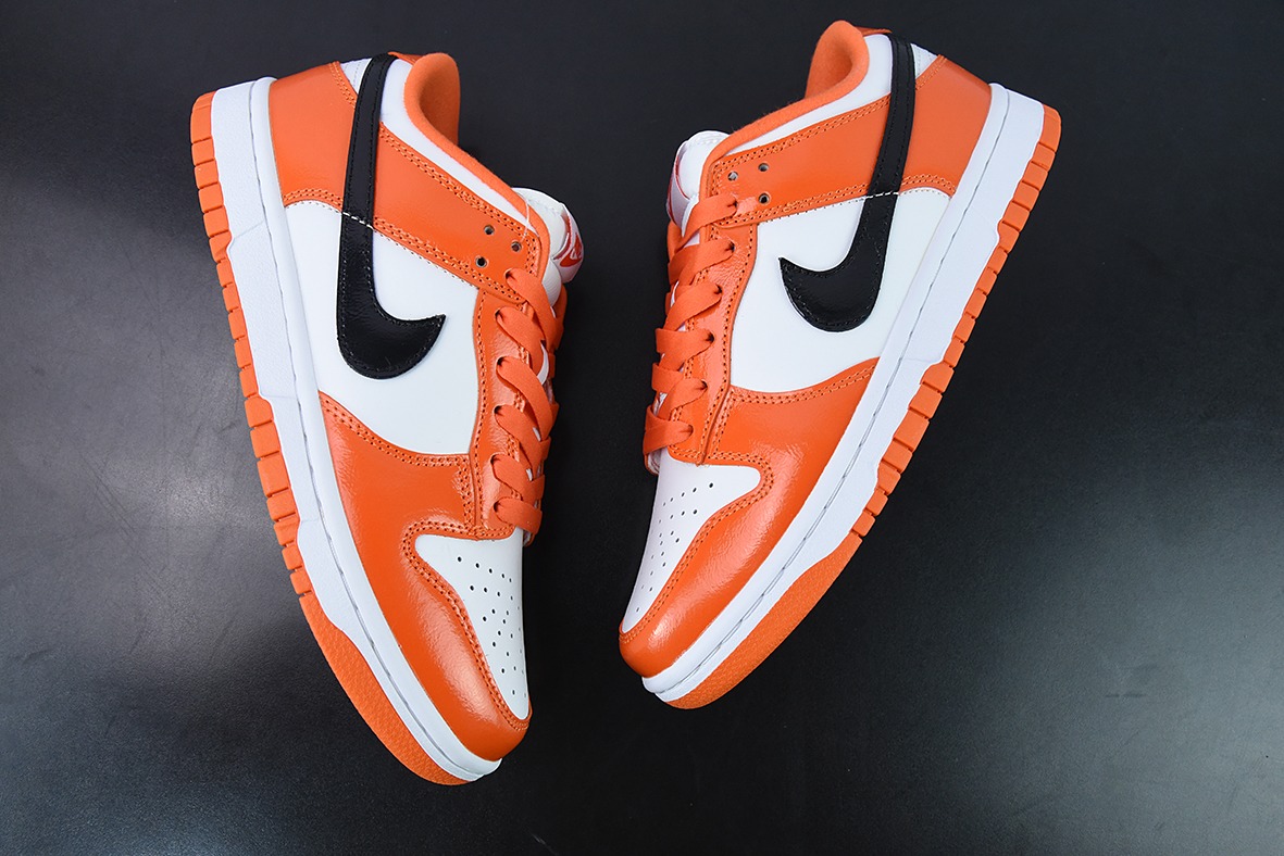 Nike SB Dunk Low  漆皮南瓜 白黑橙男女同款运动鞋板鞋 货号：DJ9955-800