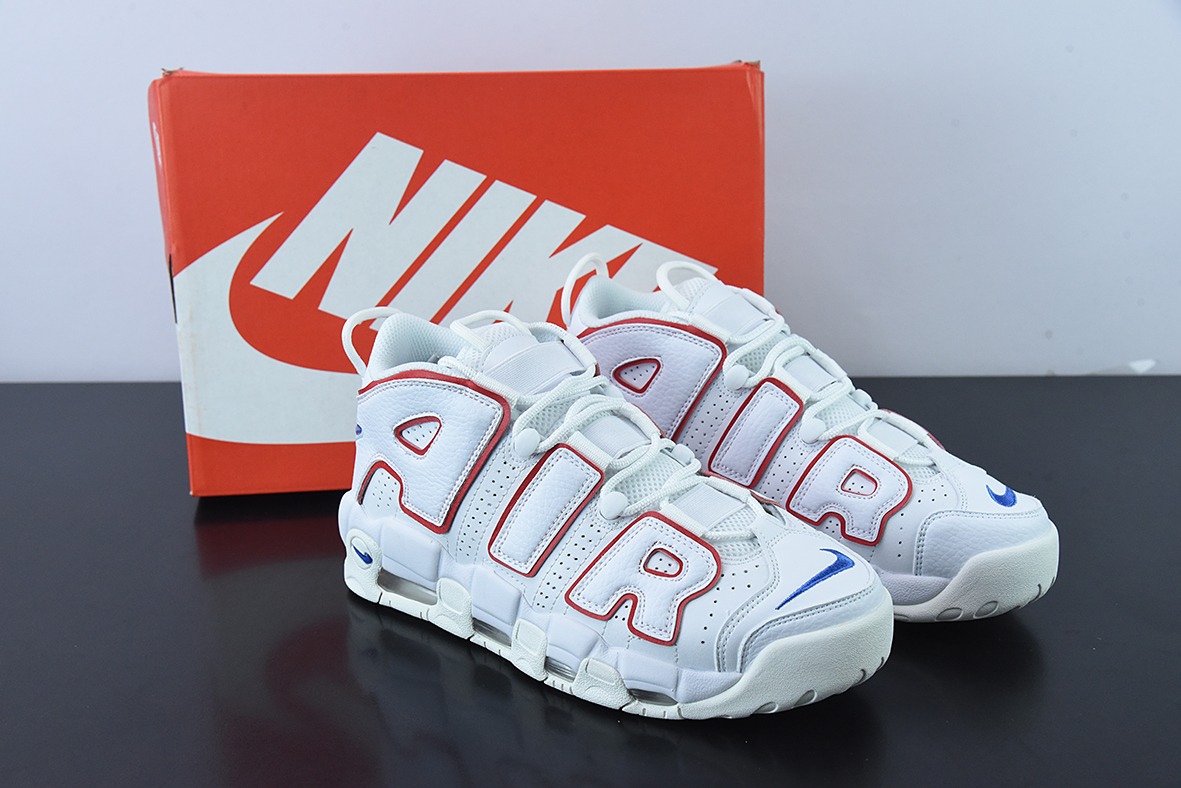 Air More Uptempo 纯原白红蓝男女同款运动鞋 货号：DX2662 100