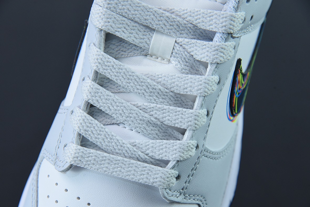 NK Dunk Low 灰白“3D Swoosh” 短鞋型货号DV6482-100