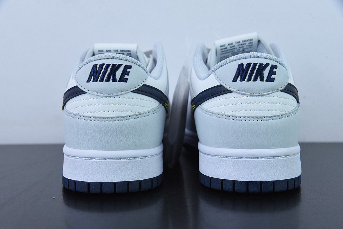 NK Dunk Low 灰白“3D Swoosh” 短鞋型货号DV6482-100