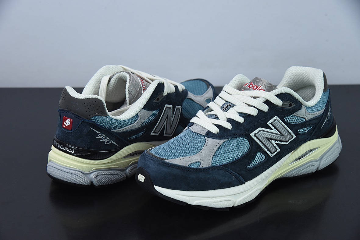 New Balance 990 V3 海军蓝 美产官方 复古休闲运动慢跑鞋 货号:M990TE3