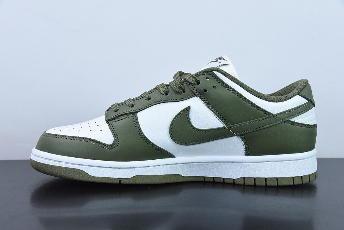 Nike Dunk Low Medium Olive 白橄榄绿休闲板鞋货号:DD1503-120