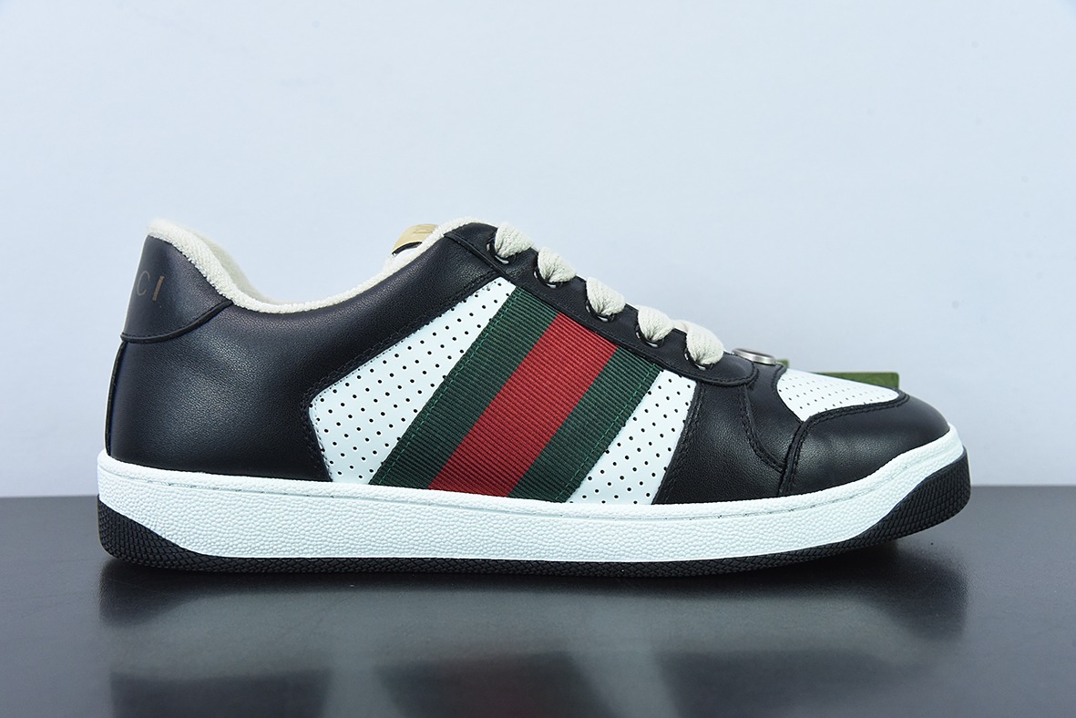 Gucci古驰小脏鞋系列Distressed Screener sneaker 经典原型复古百搭做旧小脏板鞋
