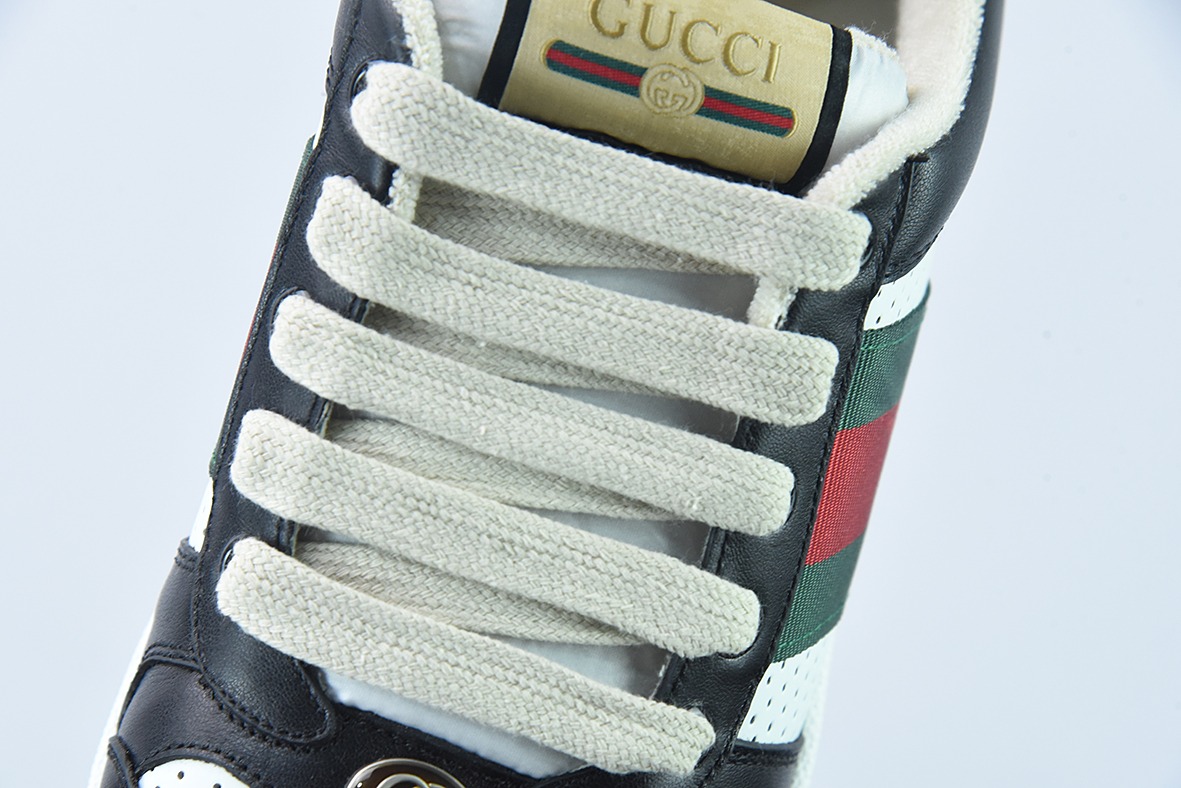 Gucci古驰小脏鞋系列Distressed Screener sneaker 经典原型复古百搭做旧小脏板鞋