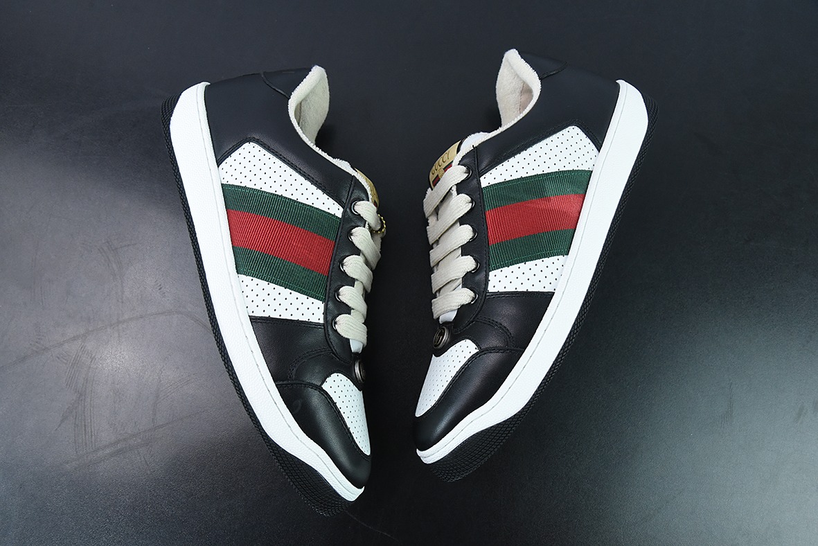 Gucci古驰小脏鞋系列Distressed Screener sneaker 经典原型复古百搭做旧小脏板鞋