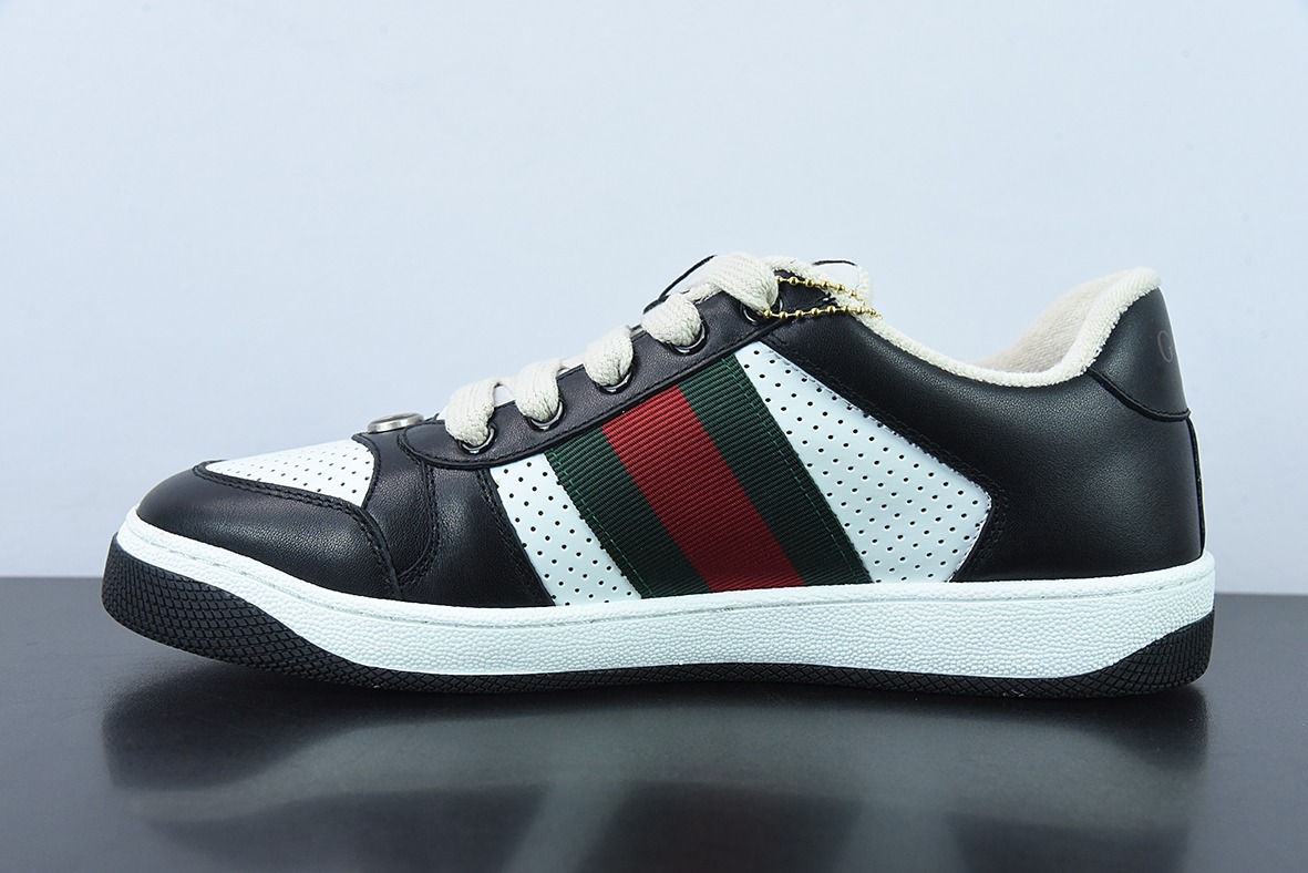 Gucci古驰小脏鞋系列Distressed Screener sneaker 经典原型复古百搭做旧小脏板鞋