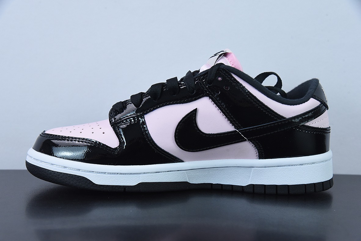 NK SB Dunk Low ESS "Pink Black"黑粉漆皮低帮休闲板鞋 货号：DJ9955-600