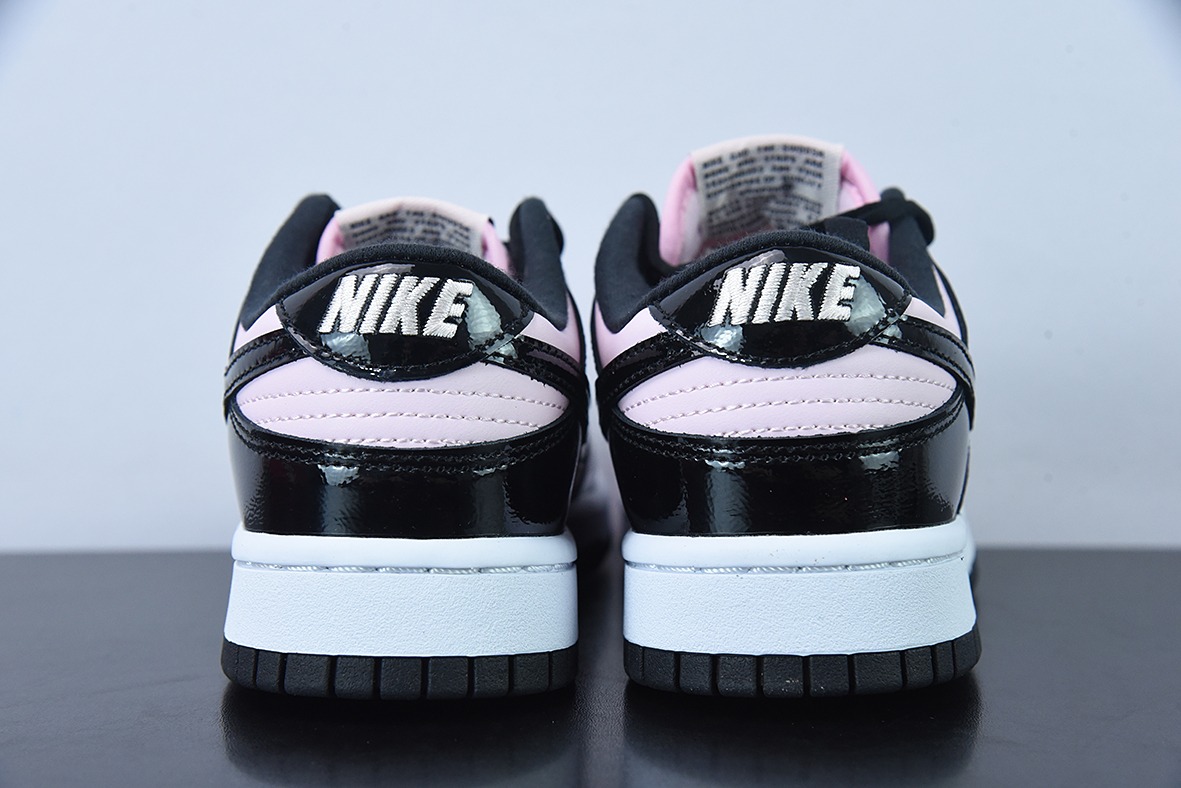 NK SB Dunk Low ESS "Pink Black"黑粉漆皮低帮休闲板鞋 货号：DJ9955-600