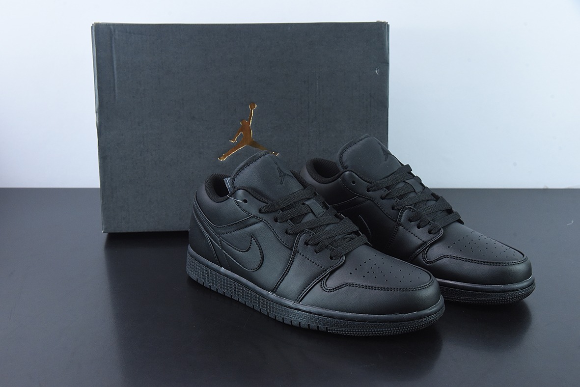 Air Jordan AJ1 Low 低帮系列 纯黑 货号：553558-093