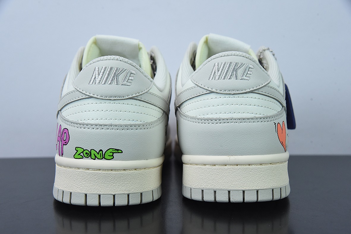 niek dunk low  灰白涂鸦 低帮休闲运动滑板板 货号：DD1503-107