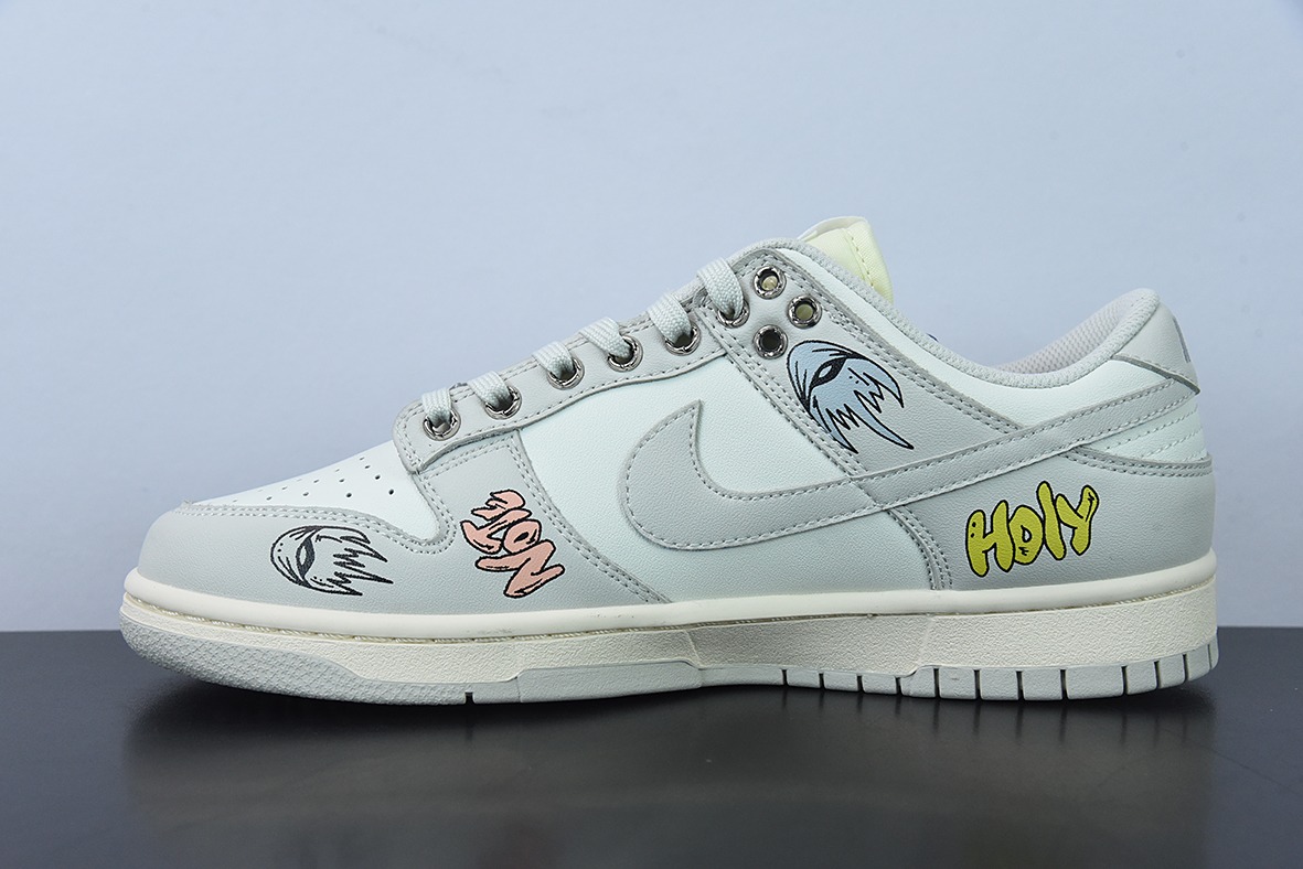 niek dunk low  灰白涂鸦 低帮休闲运动滑板板 货号：DD1503-107