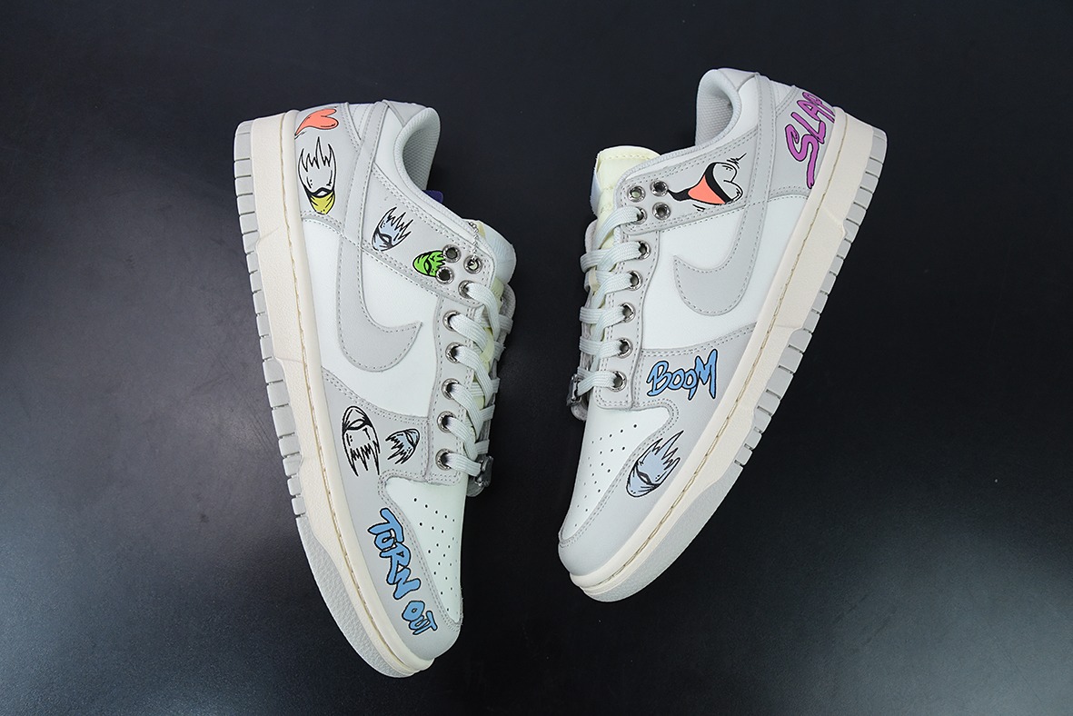 niek dunk low  灰白涂鸦 低帮休闲运动滑板板 货号：DD1503-107