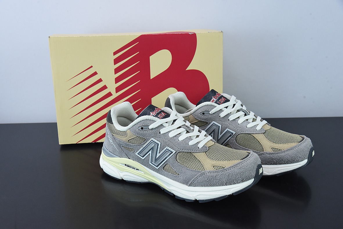 New Balance 990 V3 灰棕美产官方 复古休闲运动慢跑鞋货号:M990TG3