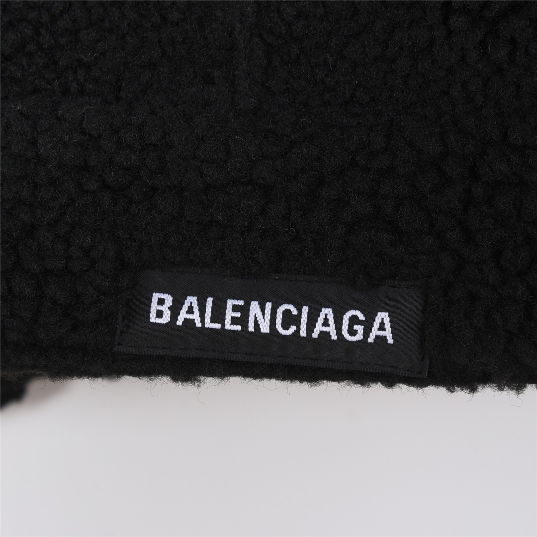 470 Balenciaga/巴黎世家 22ss logo刺绣泰迪羊羔毛外套