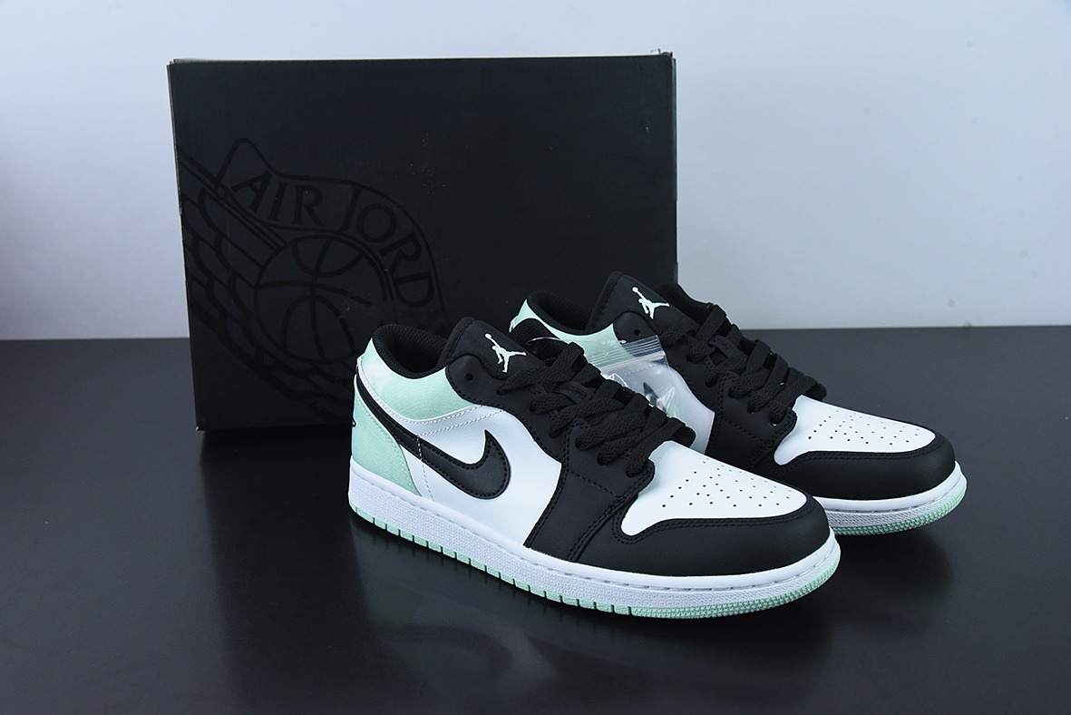 Air Jordan AJ1 Low 低帮AJ1白黑绿小蒂芙尼 纯原男码 货号：DM1199-100