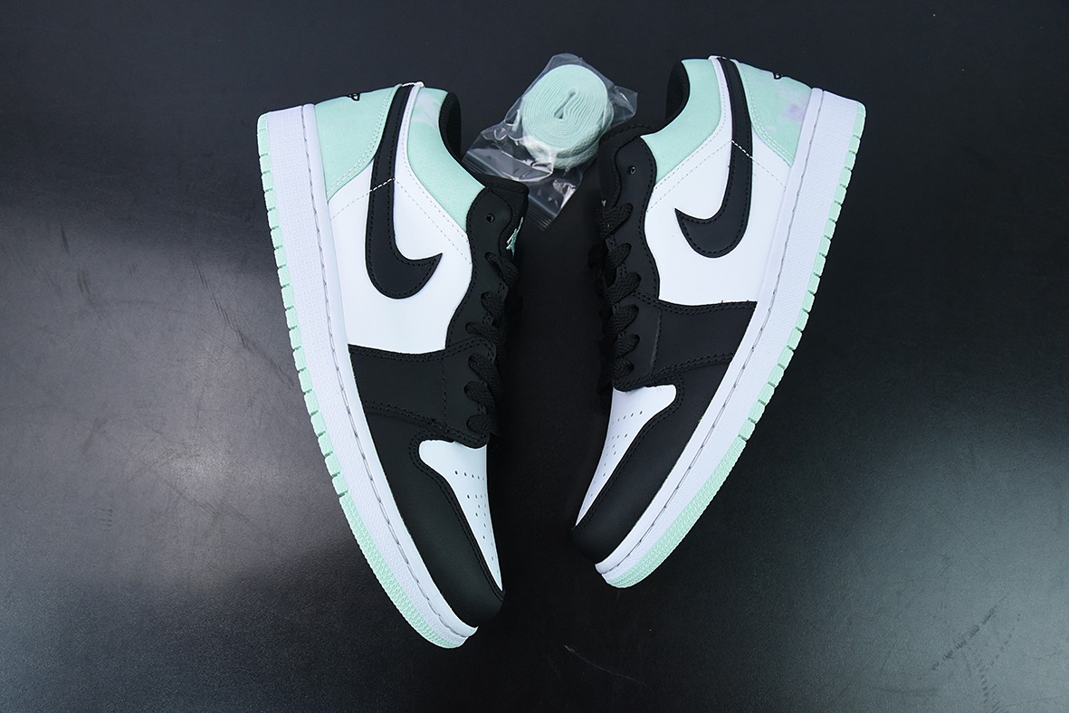 Air Jordan AJ1 Low 低帮AJ1白黑绿小蒂芙尼 纯原男码 货号：DM1199-100