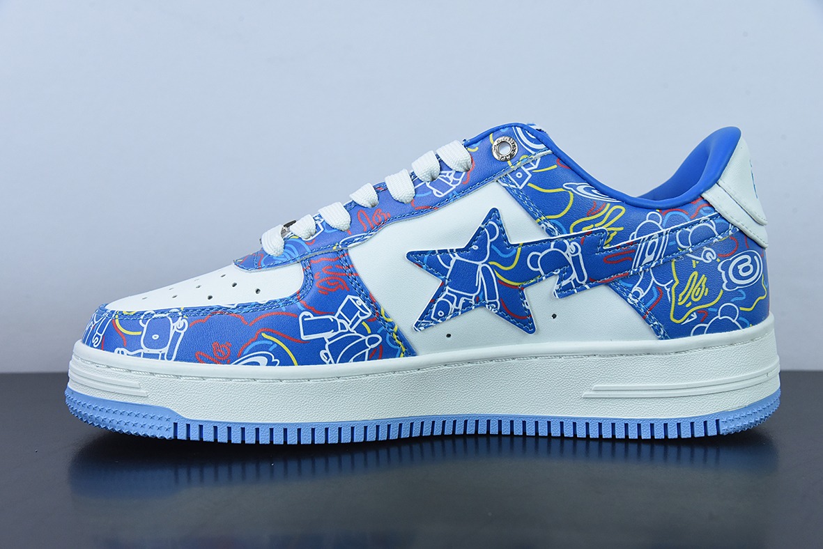 Bape x Air Force 1 '07 Low 炫蓝暴力熊男女同款休闲运动鞋 官方货号1H73191913